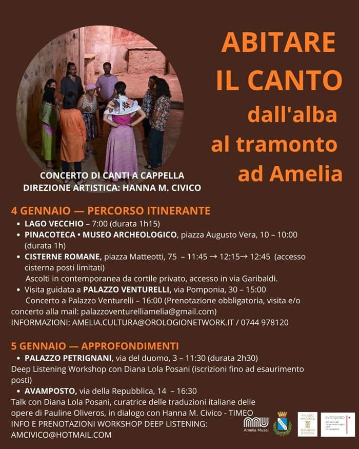 immagine notizia (ptn) Amelia, il 4 e 5 gennaio il concerto “Abitare il Canto”